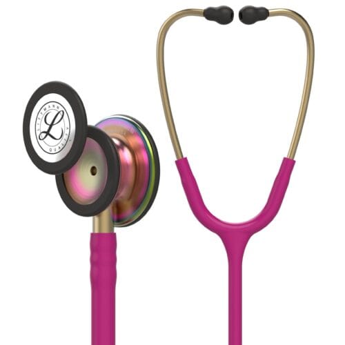 3M Littmann Classic III Stethoscope Raspberry with Rainbow Chestpiece 5806