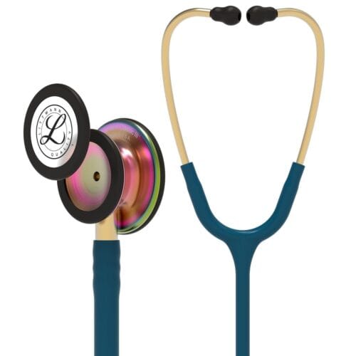 3M Littmann Classic III Stethoscope Caribbean Blue with Rainbow Chest Piece 5807