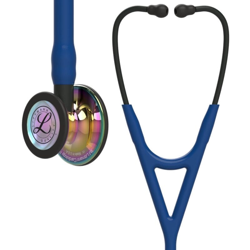 3M Littmann Cardiology IV Stethoscope - Navy, Rainbow-Finish, Black Stem 6242 3M Littmann Cardiology IV Stethoscope - Navy, Rainbow-Finish, Black Stem 6242